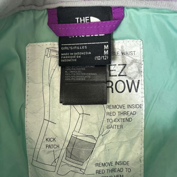 The North Face Snow Pants Girls Medium 10/12 Purple HyVent EZ Grow Ski - Picture 11 of 16